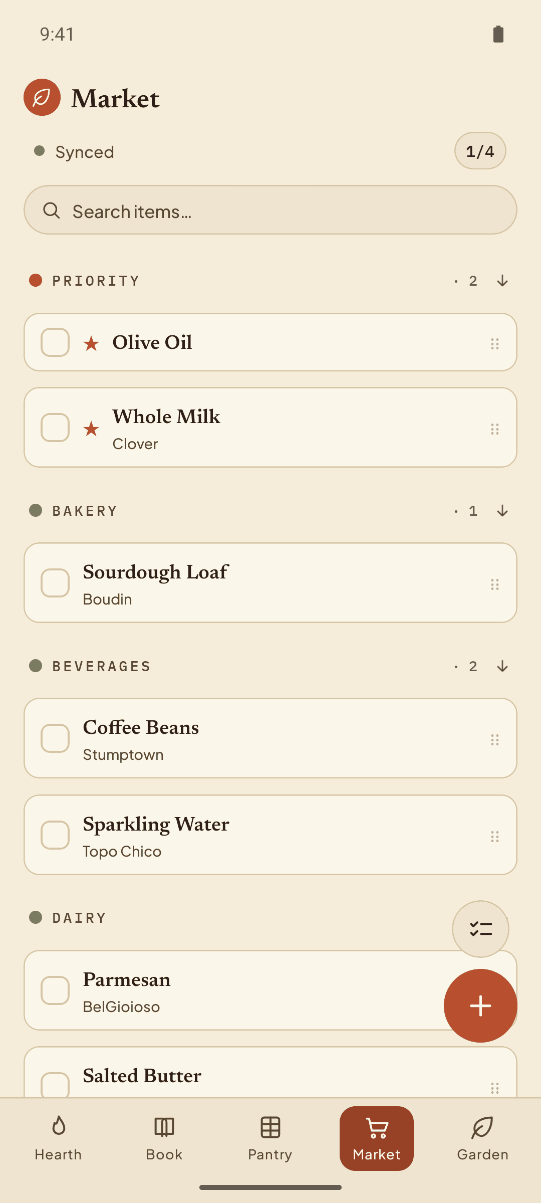 Cook Smart: Groups the shopping list by aisle