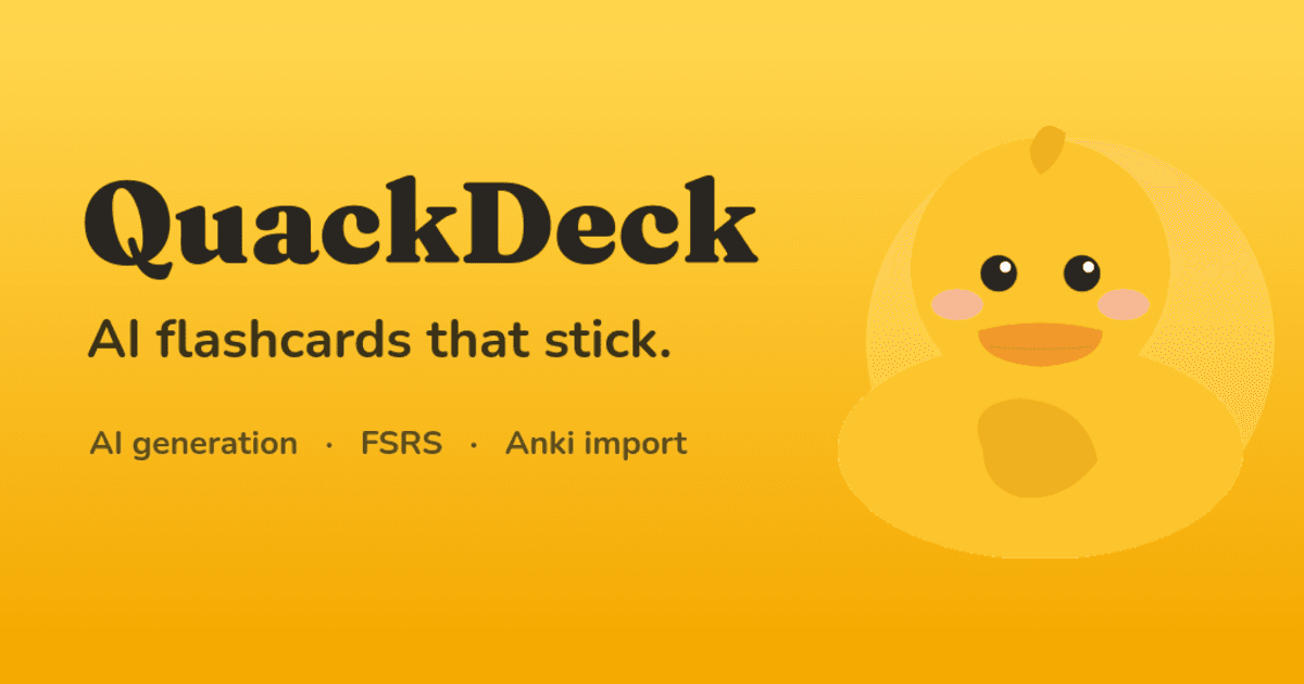 QuackDeck — AI flashcards that stick
